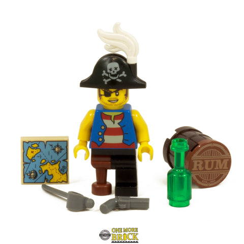 Pirate Boat/Ship Inc Minifigure, Map, Jolly Roger Flag
