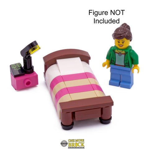 Single Bed Pink - Inc Lamp, Table & Alarm Clock