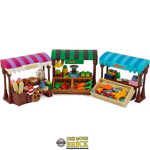 Market Stalls 3-pack: Bakery, Greengrocer & Fishmonger