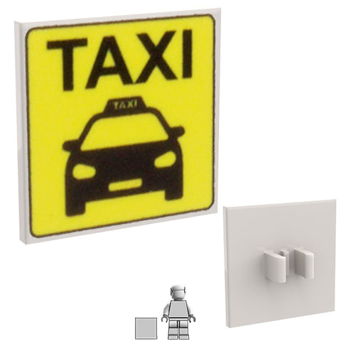 <small><sup>HF-091</small></sup><br>Road Sign - Taxi<br>2x2 Square plate with clip