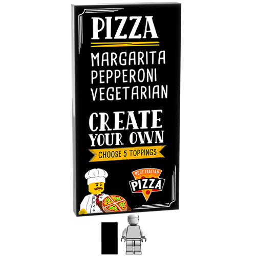 <small><sup>GE-113</small></sup><br>Pizza Menu Black Tile<br>2x4 Tile