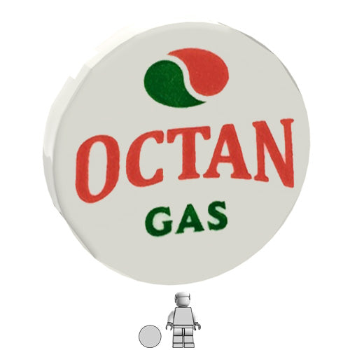 GA 122Octan Gas Sign2x2 Round Tile