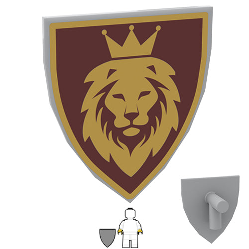 <small><sup>LC-134</small></sup><br>Lion Shield - Grey<br>Light Grey Shield