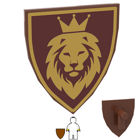 <small><sup>LC-138</small></sup><br>Lion Shield - Brown<br>Brown Shield