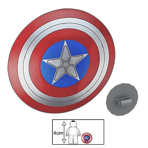 <small><sup>LG-152</small></sup><br>Captain America Shield<br>Dark Bluish Grey Shield