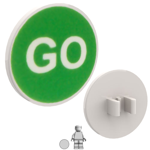 <small><sup>HF-055</small></sup><br>Road Sign - GO<br>2x2 Round plate with clip