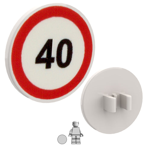 <small><sup>HF-059</small></sup><br>Road Sign - 40 Limit<br>2x2 Round plate with clip