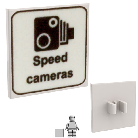 <small><sup>HF-063</small></sup><br>Road Sign - Speed Cameras<br>2x2 Square plate with clip