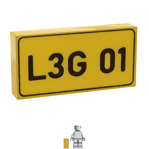 <small><sup>HA-053</small></sup><br>Numberplate Rear L3G 01<br>1x2 Tile