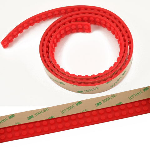 Block Tape - Lego Compatible - 1m Strips - 3M sticky back flexible silicon tape.